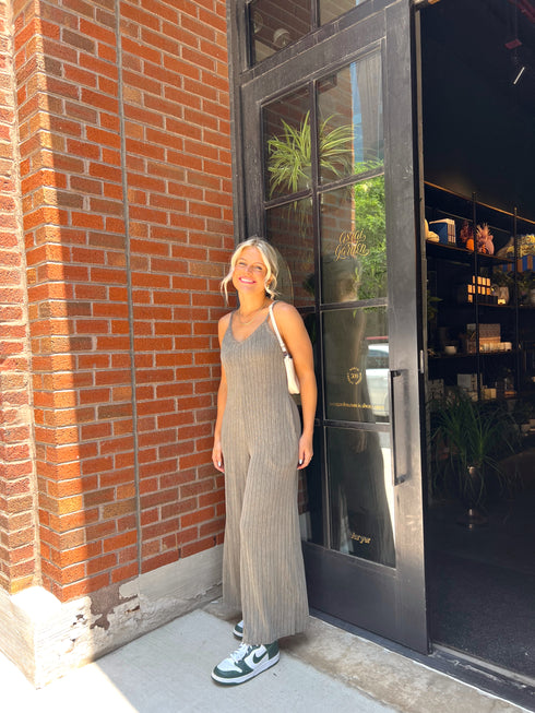 Everyday Ease Ribbed Jumpsuit// Olive *RESTOCKED*